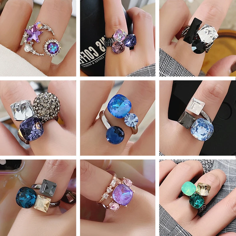 New Retro Chic Colorful Crystal Ring for Women Girls Luxury Geometric Star Moon Wedding Party Opening Finger Ring Jewelry Gifts
New Retro Chic Colorful Crystal Ring for Women Girls Luxury Geometric Star Moon Wedding Party Opening Finger Ring Jewelry Gifts