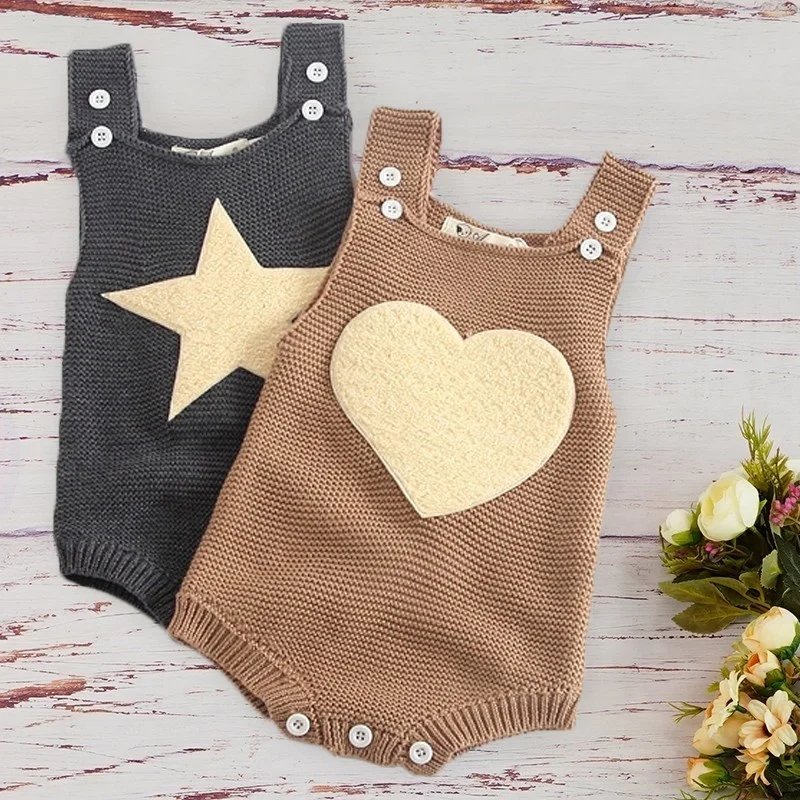 2018 New Boys Girls Rompers Jumpsuit Autumn Winter Stars Love Knitted Wool Romper Jumpsuit Adjustable Straps Outfit For Newborn
2018 New Boys Girls Rompers Jumpsuit Autumn Winter Stars Love Knitted Wool Romper Jumpsuit Adjustable Straps Outfit For Newborn
