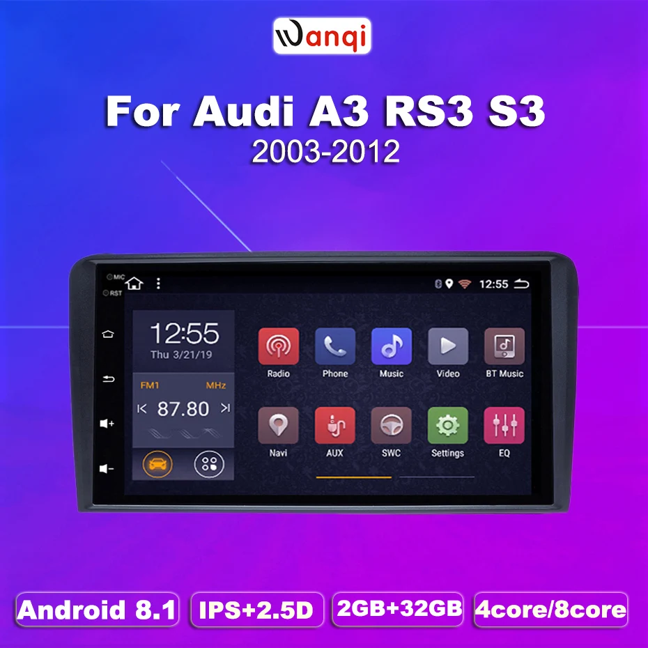 Авторадио wanqiCar gps HD стерео Navi 10 1 "Android 8 для Audi A3 RS3 2003 2012 с Bluetooth wifi AUX поддержка DVR