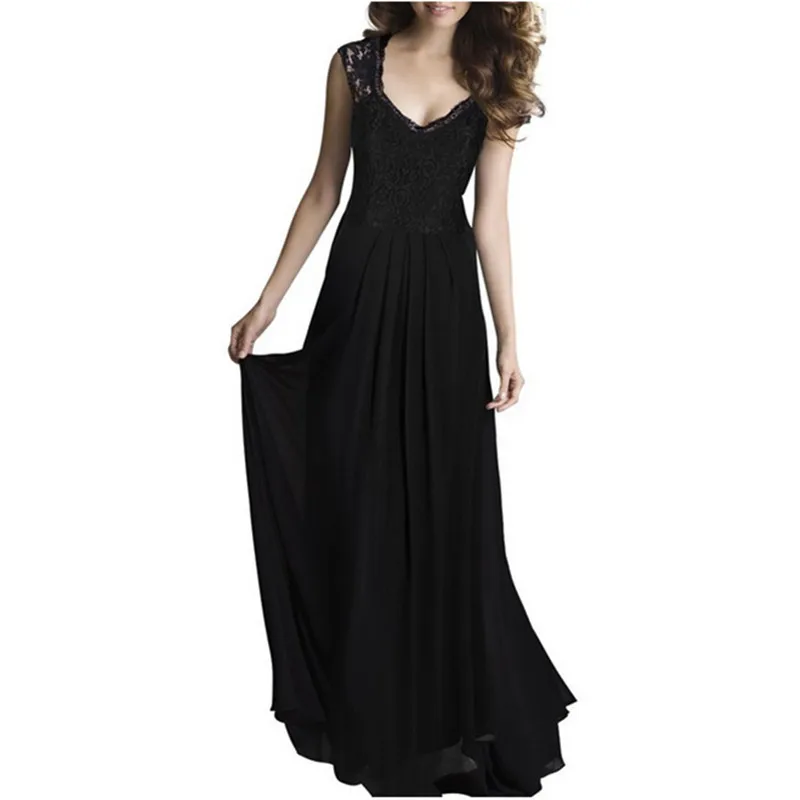 High Waist Women Girl Dress sleeveless Lace Chiffon Solid Splice Long Dress Womens V Neck Fashion Casual Lady Elegant Plus Size
High Waist Women Girl Dress sleeveless Lace Chiffon Solid Splice Long Dress Womens V Neck Fashion Casual Lady Elegant Plus Size