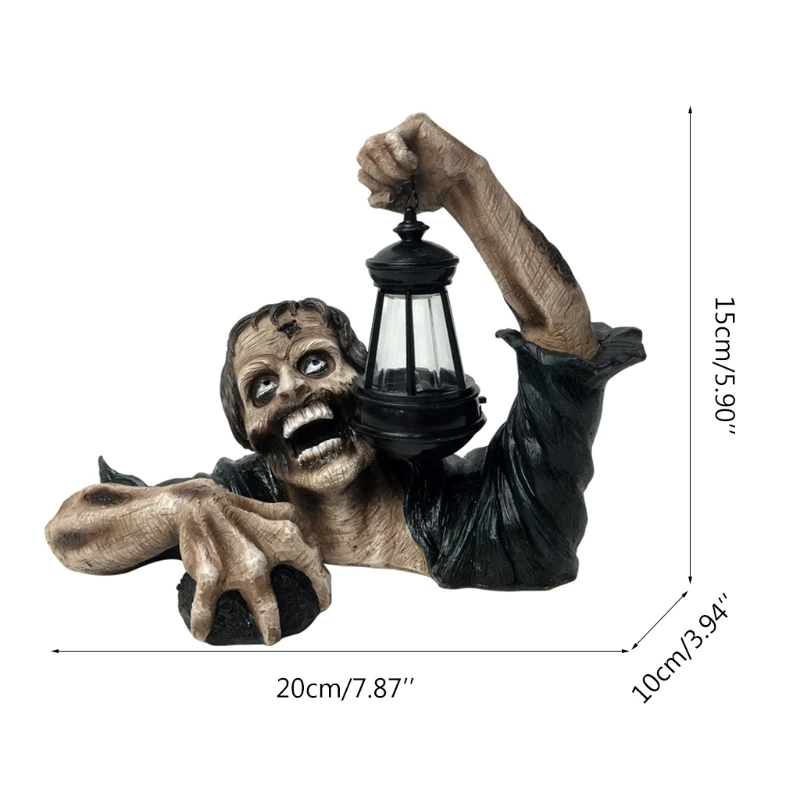 Hideous Zombie Statue with Lantern Light Resin Garden Sculpture Horror for Outdoor Patio Yard Lawn Decoration Halloween Party
Hideous Zombie Statue with Lantern Light Resin Garden Sculpture Horror for Outdoor Patio Yard Lawn Decoration Halloween Party