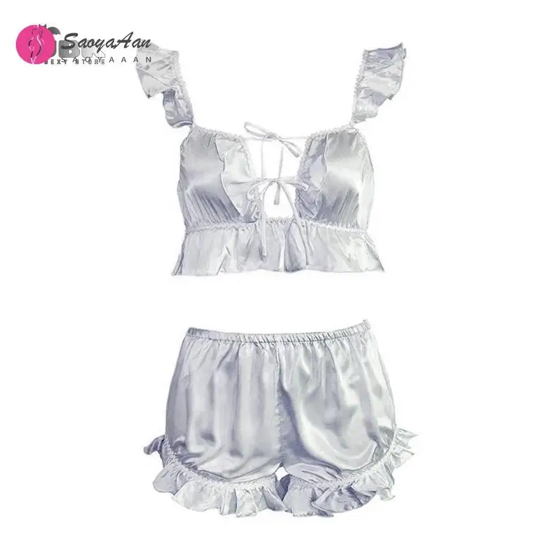 Women Sleep Wear Sexy Lingerie Satin Lace V-Neck Camisole Shorts Set Purple Sleepwear Pijamas Women Sexy Sleeping Clothes
Women Sleep Wear Sexy Lingerie Satin Lace V-Neck Camisole Shorts Set Purple Sleepwear Pijamas Women Sexy Sleeping Clothes
