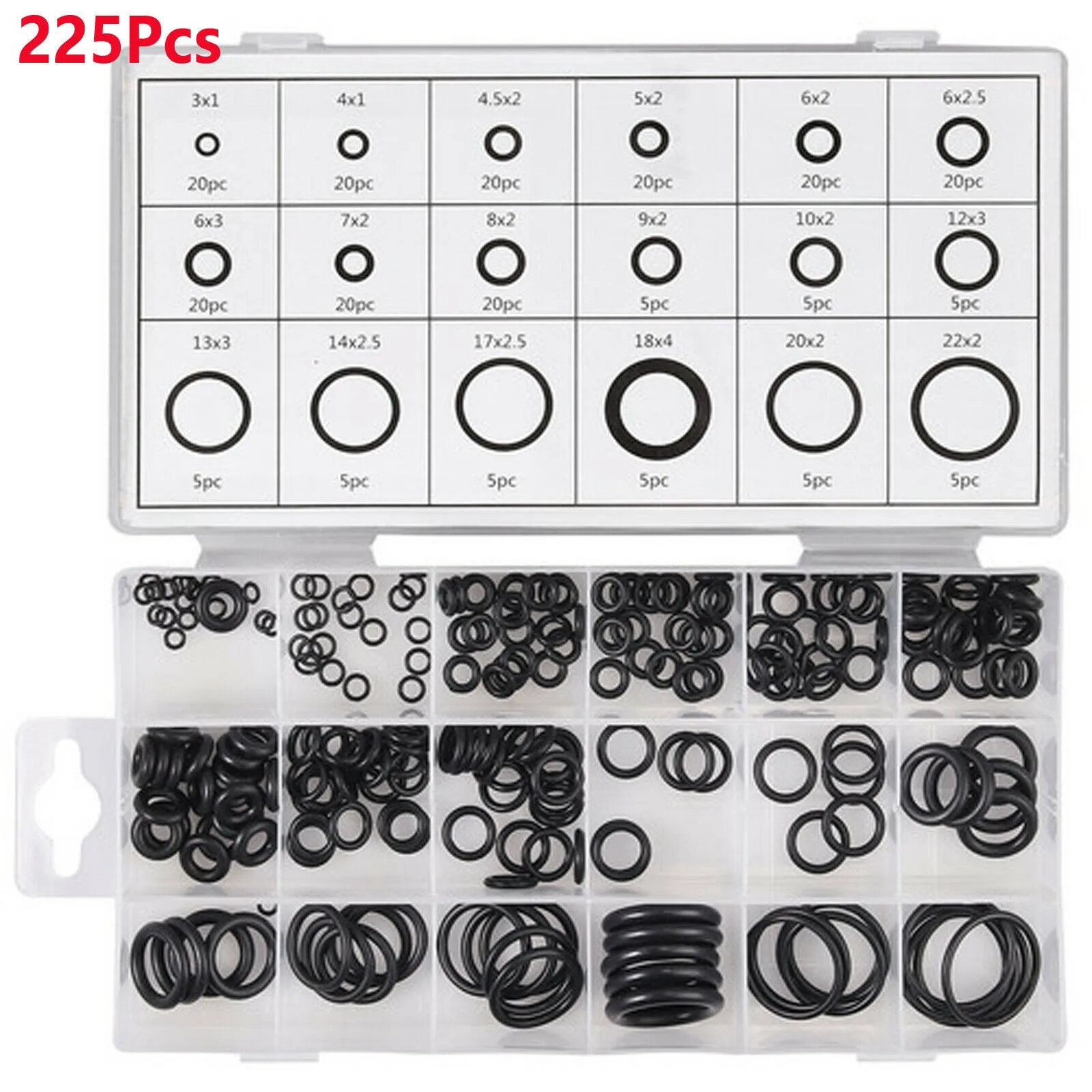 225PcsO Ring Rubber Washer Seals Assortment Black O-Ring Seals Set Nitrile Washers For Car Gasket
225PcsO Ring Rubber Washer Seals Assortment Black O-Ring Seals Set Nitrile Washers For Car Gasket