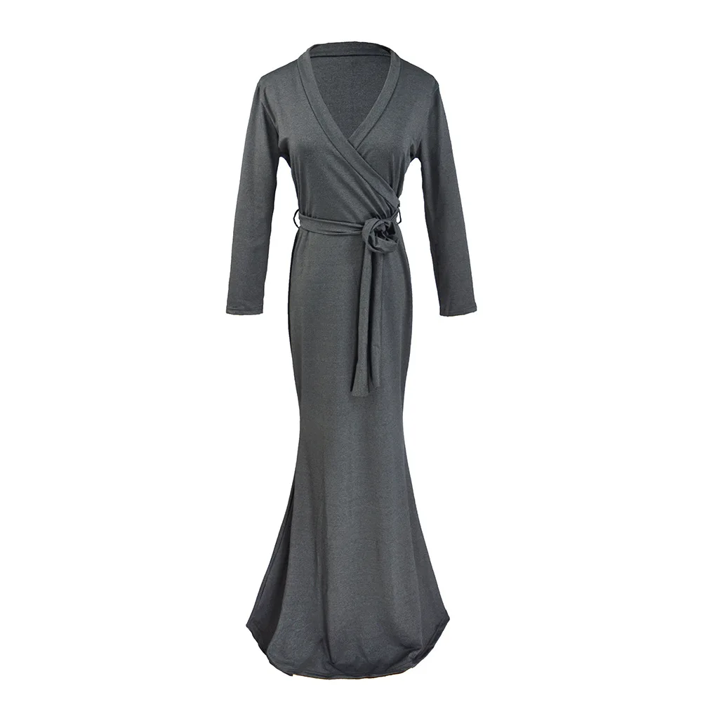 New women's European and American fashion sexy high-quality V-neck three-quarter sleeves slim fit dress long elegant dress
New women's European and American fashion sexy high-quality V-neck three-quarter sleeves slim fit dress long elegant dress