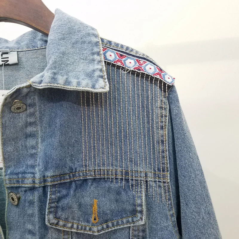 2021 Spring New Stitching Tassel Denim Jacket Women's Embroidery Loose Long Sleeve Female Hand-painted Jeans Coats
2021 Spring New Stitching Tassel Denim Jacket Women's Embroidery Loose Long Sleeve Female Hand-painted Jeans Coats