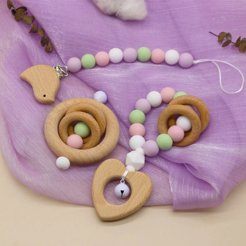 3 Pcs/Set Baby Pacifier Clip Dummy Chain Holder Wooden Rattle Soother Molar Infants Teether Toy Newborn Shower Gifts
3 Pcs/Set Baby Pacifier Clip Dummy Chain Holder Wooden Rattle Soother Molar Infants Teether Toy Newborn Shower Gifts