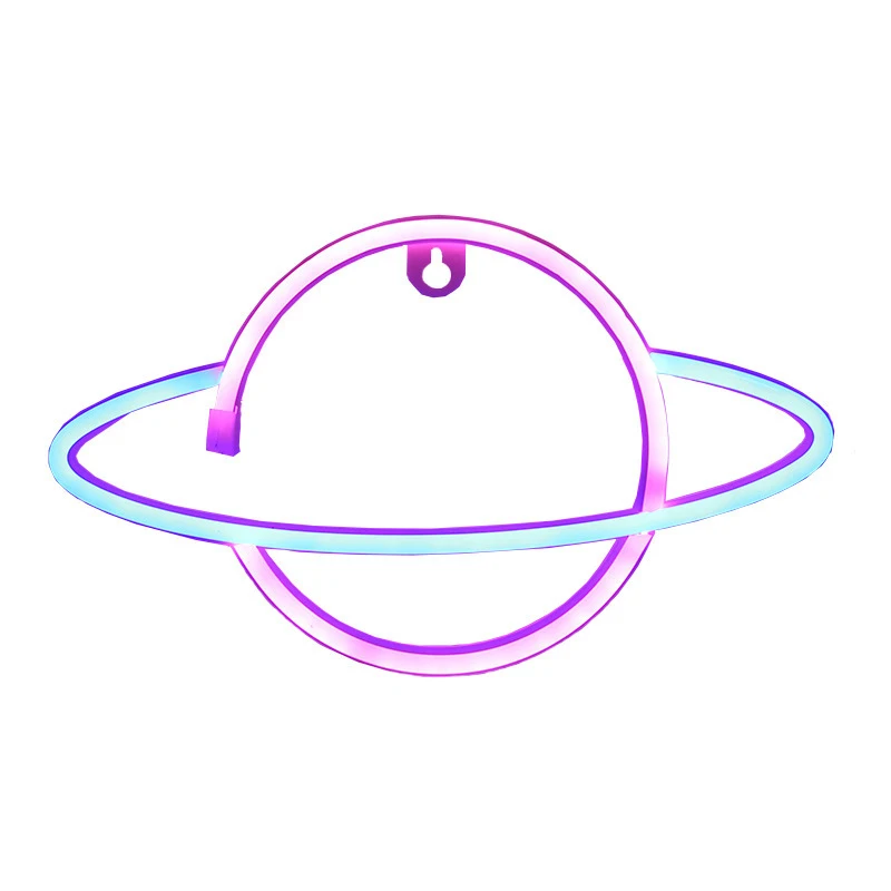 LED Universe Planet Rocket Neon Light Modeling Lamp Led Lantern Creative Room Decoration Wall Hanging Night Light