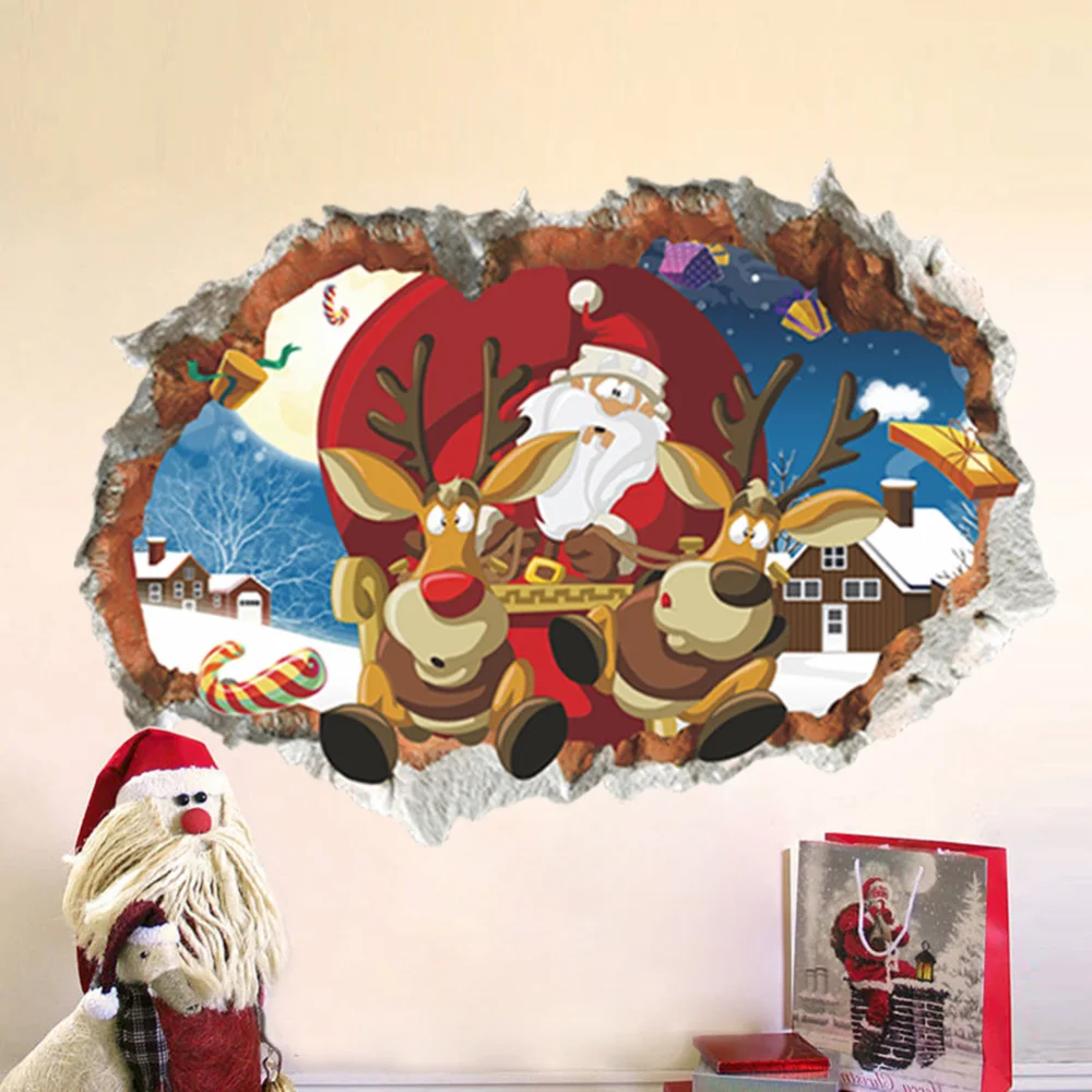3D Broken Wall Stickers Santa Claus Reindeer Wall Sticker Christmas Decorations for Home Wall Stickers Bedroom Living Room Decor
3D Broken Wall Stickers Santa Claus Reindeer Wall Sticker Christmas Decorations for Home Wall Stickers Bedroom Living Room Decor