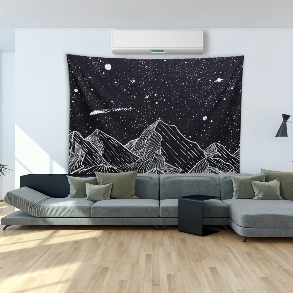Black and White Tapestry Mountain Moon Background Cloth Wall Hanging Decoration for Home (Pattern 4)
Black and White Tapestry Mountain Moon Background Cloth Wall Hanging Decoration for Home (Pattern 4)
