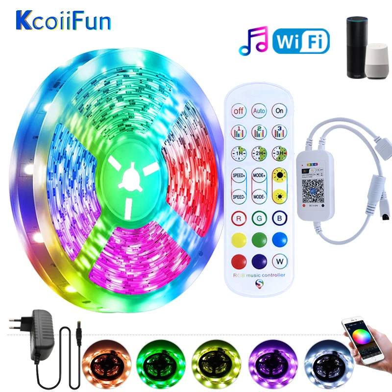 Music WiFi Controller LED Light Strip Tape Color Changing 5M 15M SMD 5050 2835 10M/Roll RGB DC12V NON-Waterproof Room Decoration
Music WiFi Controller LED Light Strip Tape Color Changing 5M 15M SMD 5050 2835 10M/Roll RGB DC12V NON-Waterproof Room Decoration