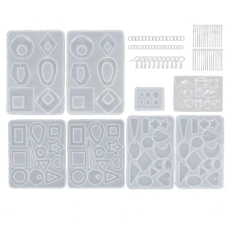 8 шт., полимерная форма для сережек и колец из эпоксидной смолы 
8 шт., полимерная форма для сережек и колец из эпоксидной смолы