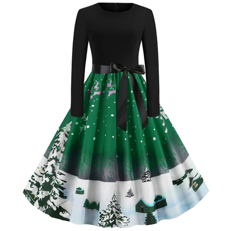 New Women's Christmas Retro Skirt Christmas Tree Print Party Casual Big Swing Dress
New Women's Christmas Retro Skirt Christmas Tree Print Party Casual Big Swing Dress