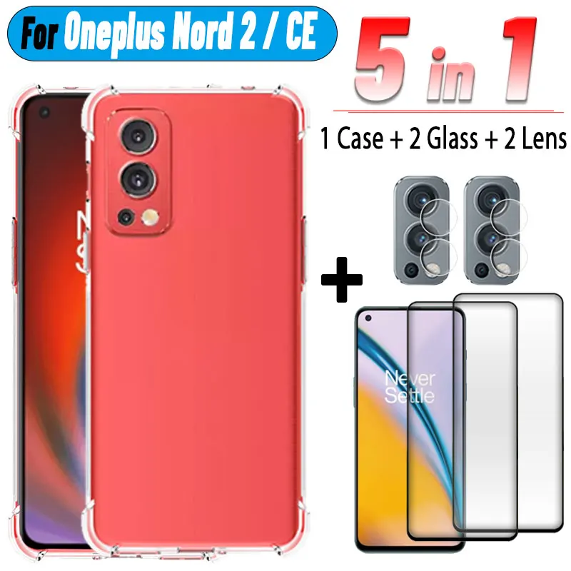 5 in 1, Tempered Glass + Case For Oneplus Nord 2 Clear Silicone Cases Oneplus Nord CE Shockproof Cover One Plus Nord 2 5G Case
5 in 1, Tempered Glass + Case For Oneplus Nord 2 Clear Silicone Cases Oneplus Nord CE Shockproof Cover One Plus Nord 2 5G Case