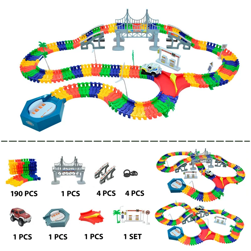 DIY Glow in the Track Racing Track Set 190pcs Race Track with Car Assembly Flexible track Vehicles Toys for Children Gifts
DIY Glow in the Track Racing Track Set 190pcs Race Track with Car Assembly Flexible track Vehicles Toys for Children Gifts