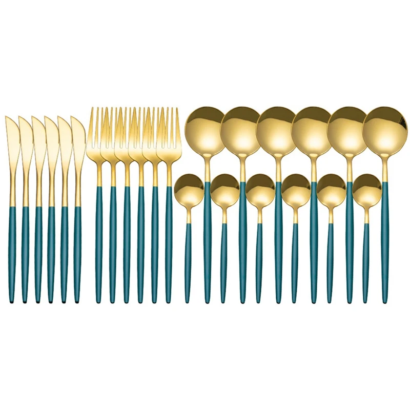 24Pcs Fork Spoon Home Kitchen Gift Dinnerware Set Stainless Steel Mirror Finish
24Pcs Fork Spoon Home Kitchen Gift Dinnerware Set Stainless Steel Mirror Finish