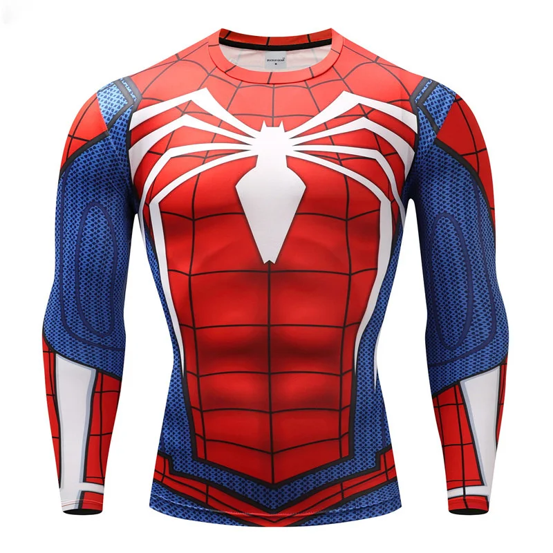 Новинка быстросохнущая Мужская футболка с 3D-принтом супергероя паука длинным