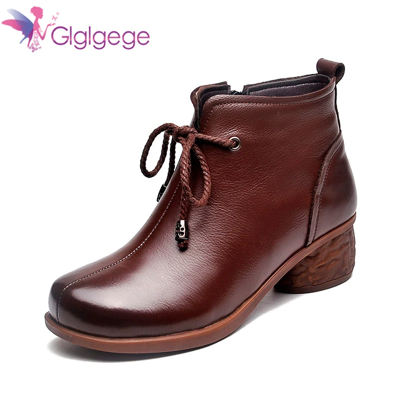Glglgege brand women fashion shoes winter ankle boots 2020 warm genuine leather shoes woman snow boots Mid heel boots
Glglgege brand women fashion shoes winter ankle boots 2020 warm genuine leather shoes woman snow boots Mid heel boots