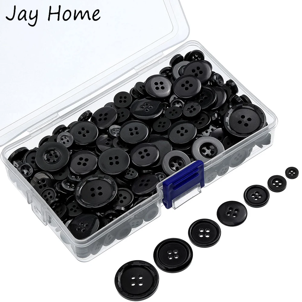 350Pcs Black Color Round Buttons 9MM-25MM 4 Holes Resin Buttons with Storage Box for Clothes Bags Shirt Sewing Crafting Buttons
350Pcs Black Color Round Buttons 9MM-25MM 4 Holes Resin Buttons with Storage Box for Clothes Bags Shirt Sewing Crafting Buttons
