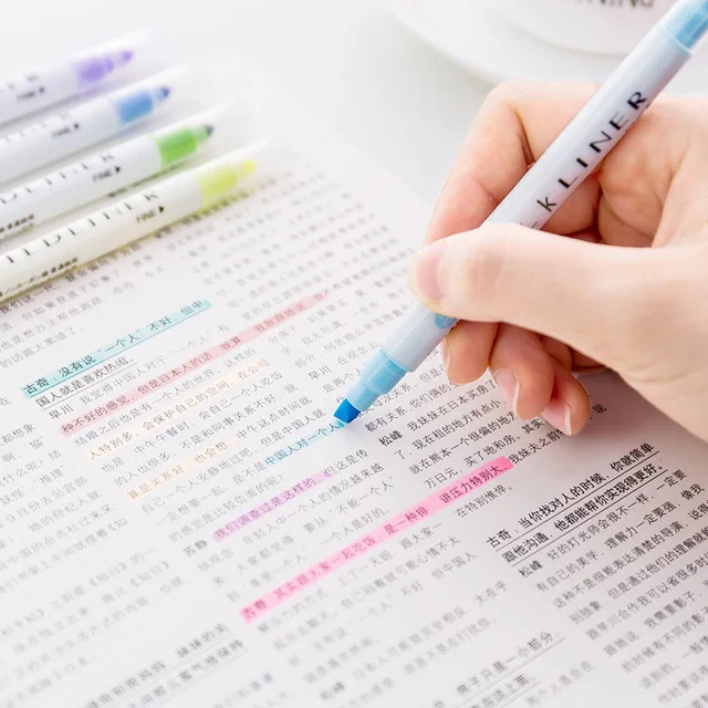 Японские Канцтовары Мягкая двусторонняя ручка маркер с двумя головками