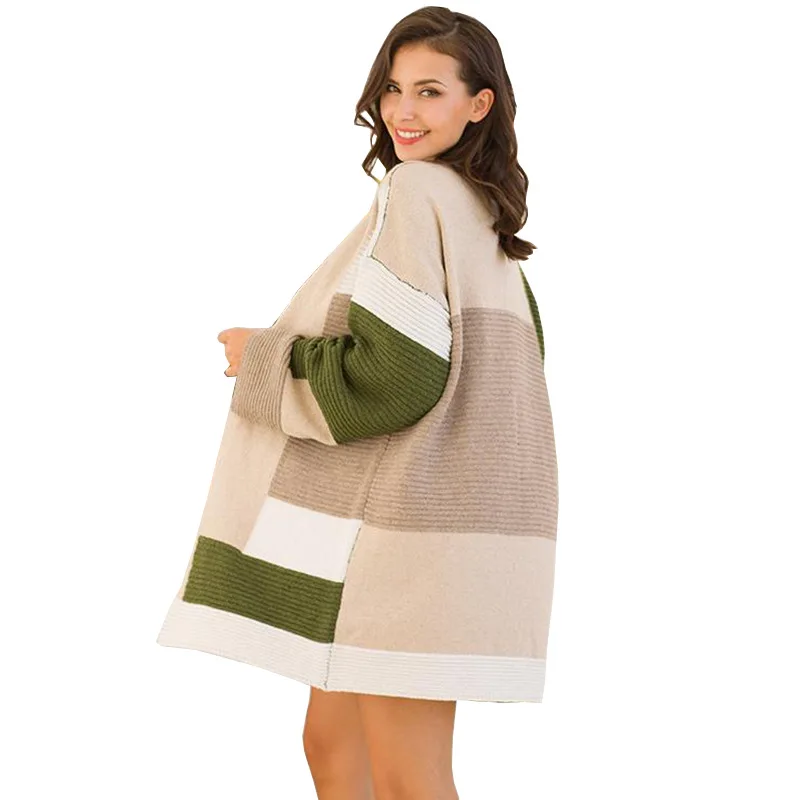 2021spring and autumn new ladies sweater loose geometric color matching sweater cardigan
2021spring and autumn new ladies sweater loose geometric color matching sweater cardigan
