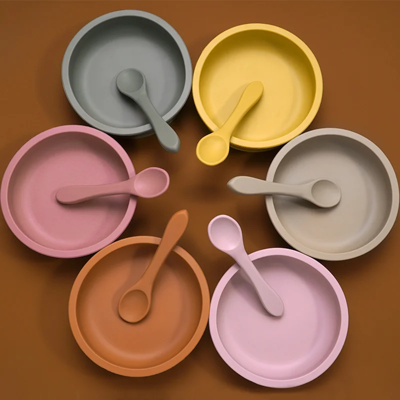 BPA Free Solid Color Baby Silicone Tableware Set Toddler Safety Sucker Silica Gel Bowl Plate And Spoon Kids Kitchen Tool
BPA Free Solid Color Baby Silicone Tableware Set Toddler Safety Sucker Silica Gel Bowl Plate And Spoon Kids Kitchen Tool