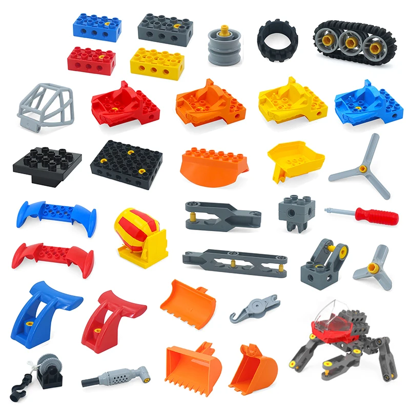 Compatible Duploed Big Particle Building Blocks Children Toys DIY Technology Engineering Machinery Assembly Accessories Toy Gift
Compatible Duploed Big Particle Building Blocks Children Toys DIY Technology Engineering Machinery Assembly Accessories Toy Gift