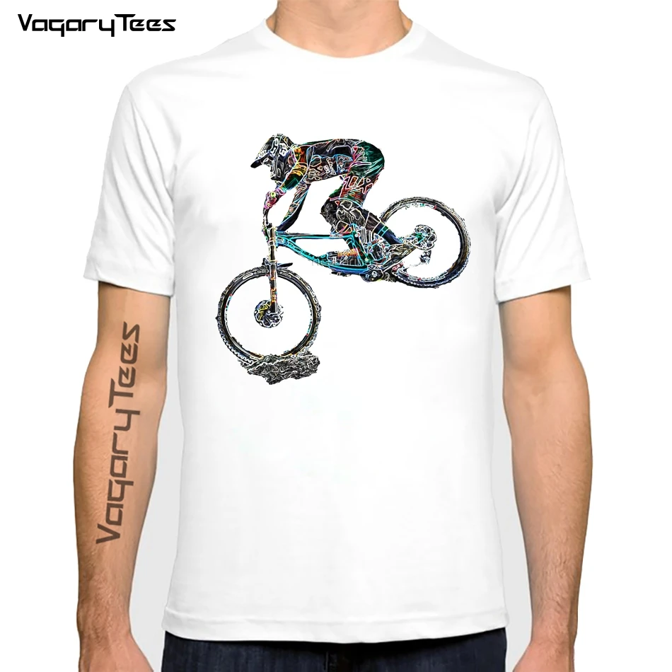 Велосипеды горы печати футболка Летняя мужская для горных велосипедов Велоспорт