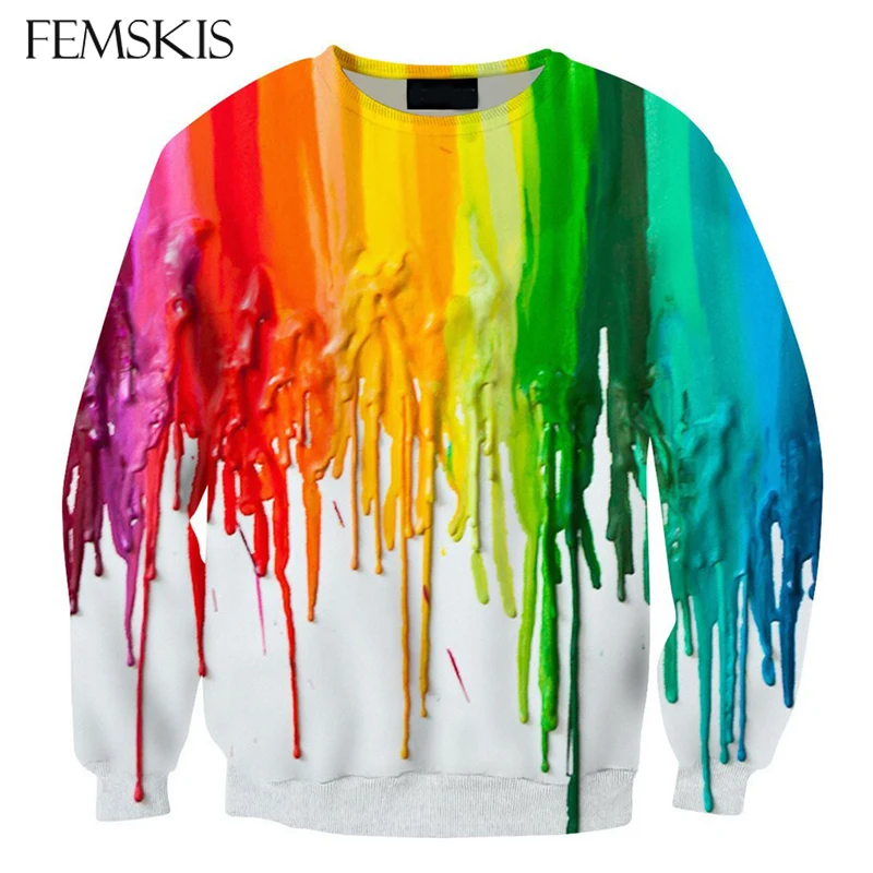 FEMSKIS Fashion Autumn Winter Men Women Sweatshirt Funny 3D Rainbow Colorful Print Tracksuit Long Sleeve Top Pullovers Plus Size
FEMSKIS Fashion Autumn Winter Men Women Sweatshirt Funny 3D Rainbow Colorful Print Tracksuit Long Sleeve Top Pullovers Plus Size