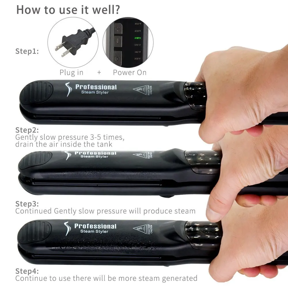 RESUXI Professional Hair Straightener Steampod LED Ceramic vapor Hair flat Iron Electric Curler for Hair Rollers Curling Iron
RESUXI Professional Hair Straightener Steampod LED Ceramic vapor Hair flat Iron Electric Curler for Hair Rollers Curling Iron