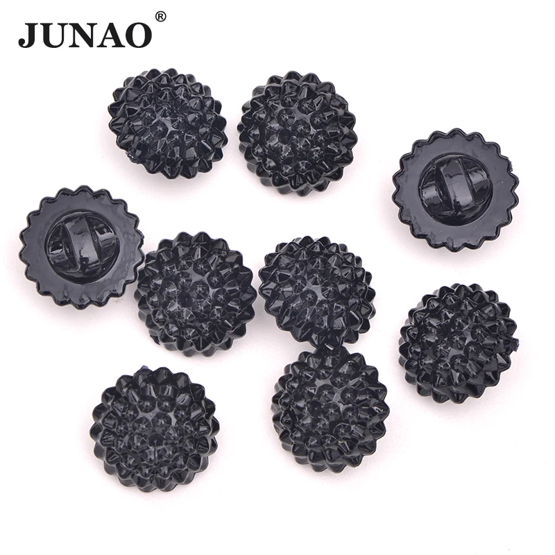 JUNAO 20Pcs 15mm Black Rhinestone Buttons Sewing Round Flower Decorations Beads Acrylic Crystal Buttons For Needlework Clothes
JUNAO 20Pcs 15mm Black Rhinestone Buttons Sewing Round Flower Decorations Beads Acrylic Crystal Buttons For Needlework Clothes