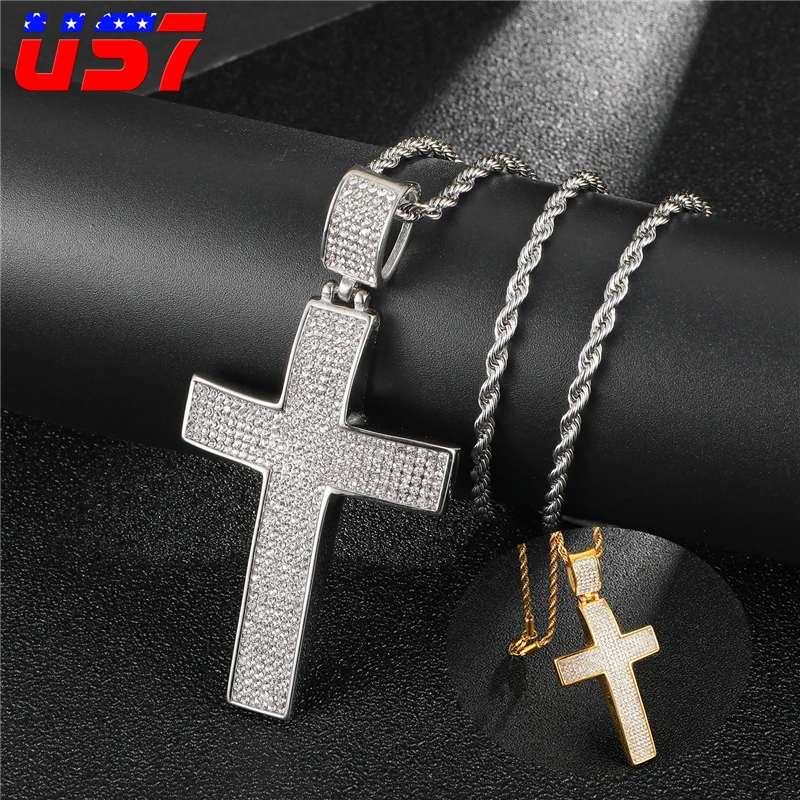 US7 Crucifix Religious Cross necklace Stainless Steel Hip Hop Crystal Pendants Iced Out Necklaces for Men Rapper Jewelry Gift
US7 Crucifix Religious Cross necklace Stainless Steel Hip Hop Crystal Pendants Iced Out Necklaces for Men Rapper Jewelry Gift