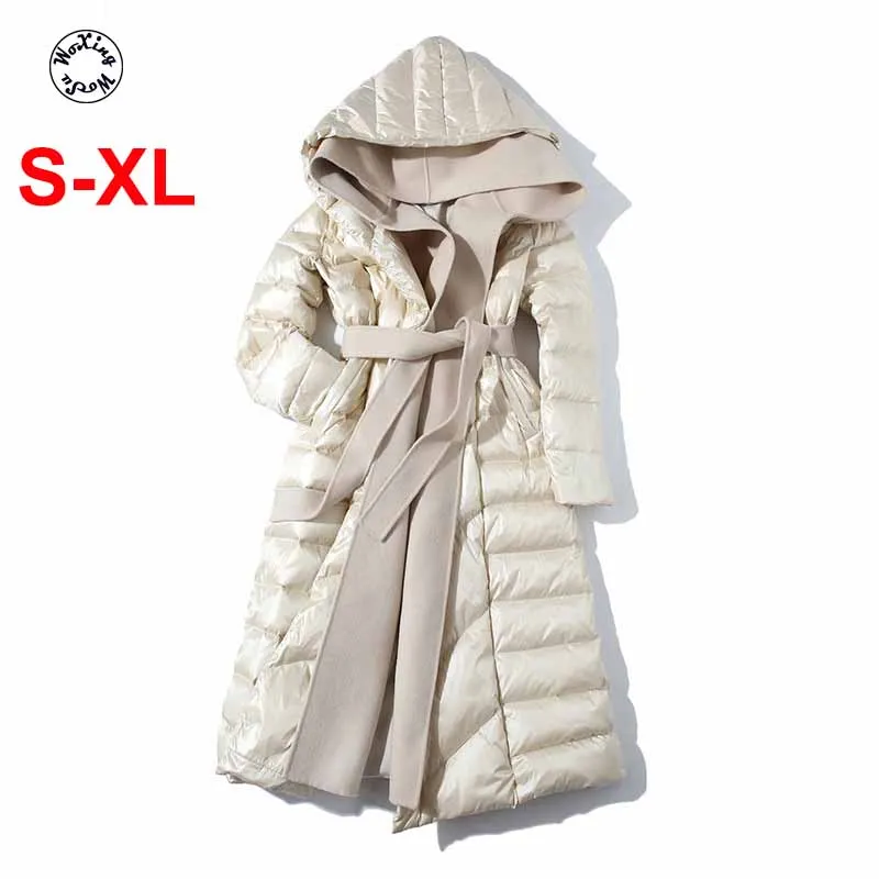 Women's hooded down jacket loose and thickened mid long white duck down coat fashion winter warm coat M to 3XL
Women's hooded down jacket loose and thickened mid long white duck down coat fashion winter warm coat M to 3XL