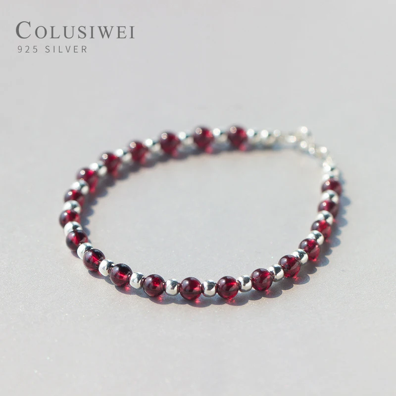 COLUSIWEI Authentic 925 Sterling Silver Beaded Bracelet for Women Gift Natural Garnet Charm Bracelet Fashion Jewelry Bijoux
COLUSIWEI Authentic 925 Sterling Silver Beaded Bracelet for Women Gift Natural Garnet Charm Bracelet Fashion Jewelry Bijoux