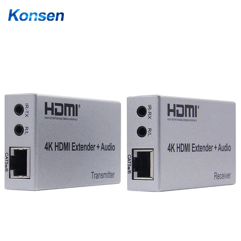 4K HDMI удлинитель 100 м R/L аудио выход сигнала по Cat5E CAT6 RJ45 Ethernet Кабель видео конвертер