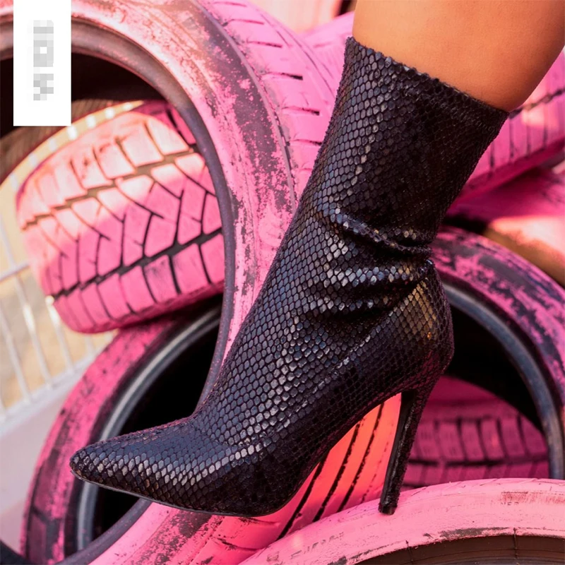 Женские ботильоны с острым носком, женские сексуальные туфли на тонком высоком каблуке, женские вечерние туфли-лодочки, женская обувь со зм...
Женские ботильоны с острым носком, женские сексуальные туфли на тонком высоком каблуке, женские вечерние туфли-лодочки, женская обувь со зм...