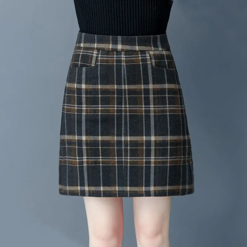 Tartan Skirt Short Skirt Autumn and Winter 2020 Large Woolen a Word Female Woman Skirts Mujer Faldas Saias Mulher
Tartan Skirt Short Skirt Autumn and Winter 2020 Large Woolen a Word Female Woman Skirts Mujer Faldas Saias Mulher