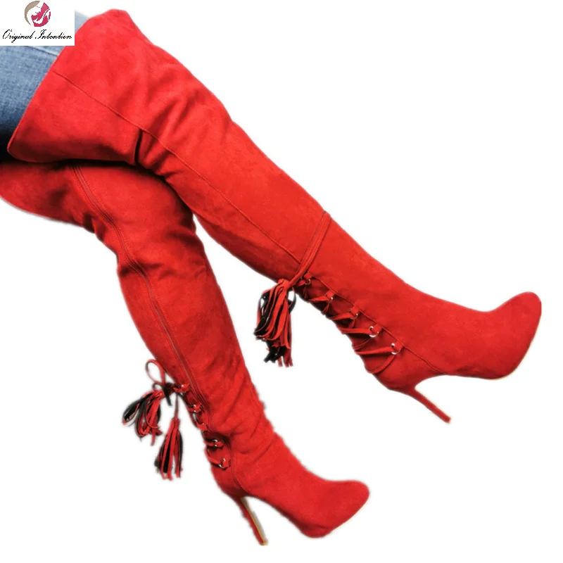 Women Red Suede Pointed Toe Over The Knee Boots 2021 Autumn Newest Thin Heels Woman Fashion Boots Winter Long Boots US Size 5-15
Women Red Suede Pointed Toe Over The Knee Boots 2021 Autumn Newest Thin Heels Woman Fashion Boots Winter Long Boots US Size 5-15