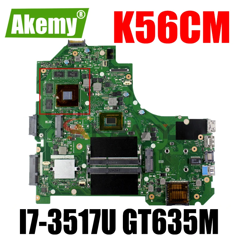 Akemy K56CM материнская плата для ноутбука ASUS K56CB K56C S550CB S550CM S550C оригинальная I7-3517U GT635M -