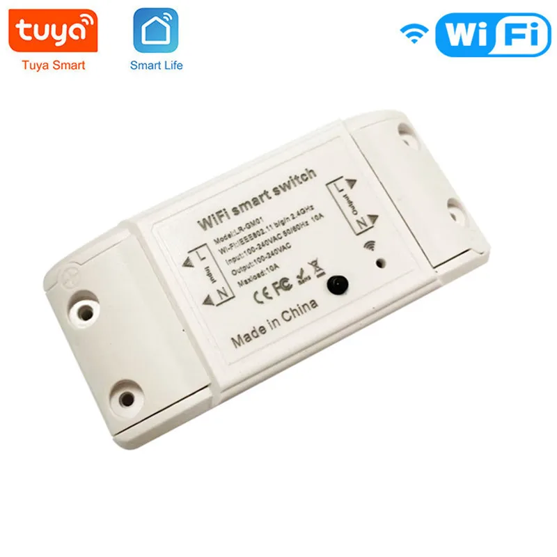 10A Wifi Smart Switch Wireless Remote Switch Module Smart Home Automation Timer Work With Alexa Google Home Tuya APP Control
10A Wifi Smart Switch Wireless Remote Switch Module Smart Home Automation Timer Work With Alexa Google Home Tuya APP Control