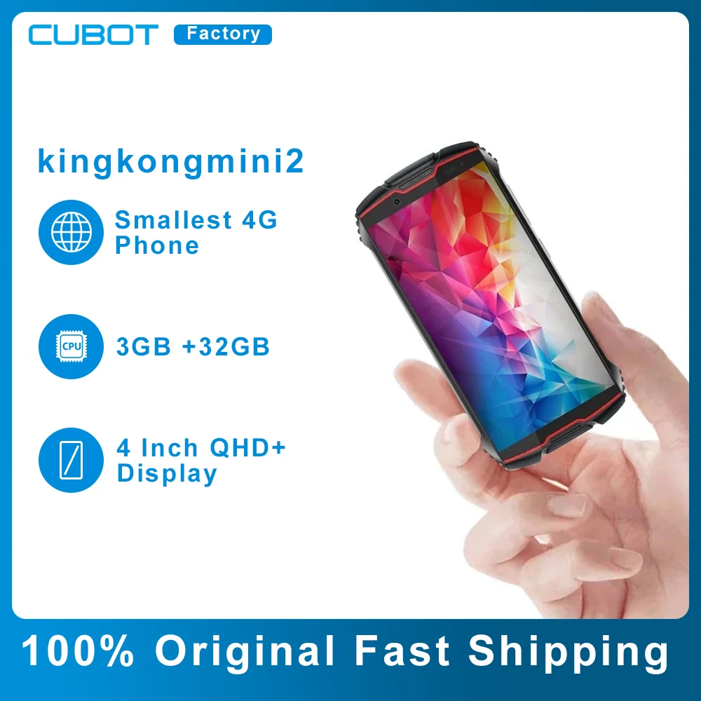 Cubot Kingkong Mini 2 Rugged Smartphone Android 10.0 Pie 4 Inch QHD Display Dust-Proof Durable Waterproof Mobile Phone 3000mAh
Cubot Kingkong Mini 2 Rugged Smartphone Android 10.0 Pie 4 Inch QHD Display Dust-Proof Durable Waterproof Mobile Phone 3000mAh