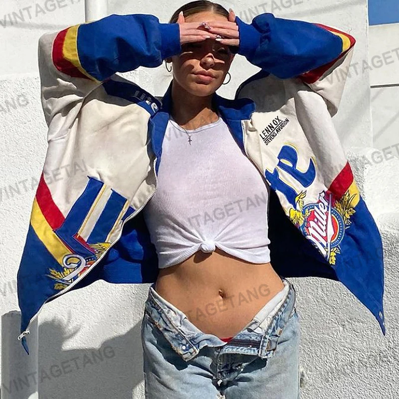 B-TOTO American Retro Blue Stitching Contrast Heavy Industry Motorcycle Jacket Tide Ins Female Jacket 2021
B-TOTO American Retro Blue Stitching Contrast Heavy Industry Motorcycle Jacket Tide Ins Female Jacket 2021