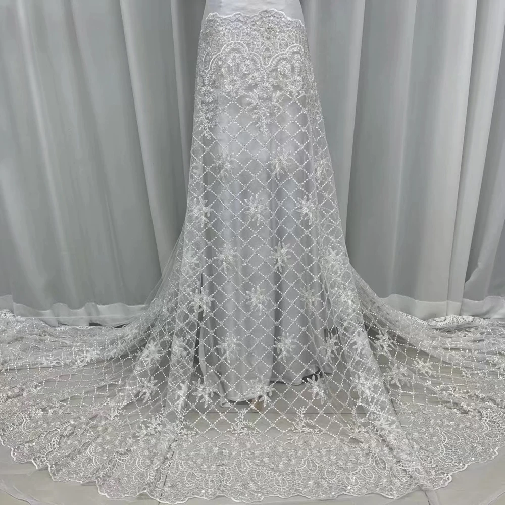 Anna 5 yards/piece blue african handmade beaded lace french sequins fabric 2021 high quality embroidery nigerian net lace fabric
Anna 5 yards/piece blue african handmade beaded lace french sequins fabric 2021 high quality embroidery nigerian net lace fabric