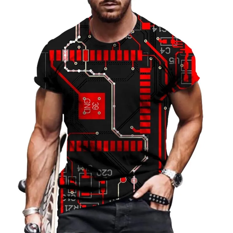 T-shirt and 3D printed circuit board, Casual Short Sleeve T-shirt and electronic chip, men's and women's clothing
T-shirt and 3D printed circuit board, Casual Short Sleeve T-shirt and electronic chip, men's and women's clothing