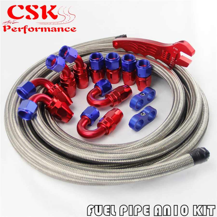 AN10 Stainless Steel Braided Hose line +Fitting Adaptor+Wrench Tools Spanner kit 
AN10 Stainless Steel Braided Hose line +Fitting Adaptor+Wrench Tools Spanner kit