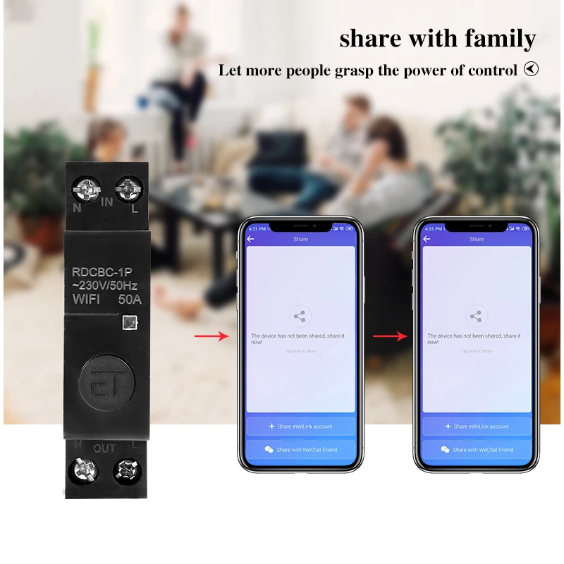 Tuya 1P 18mm WiFi remote control circuit breaker Smart din rail switch compatiable with Alexa and google home for Smart Home
Tuya 1P 18mm WiFi remote control circuit breaker Smart din rail switch compatiable with Alexa and google home for Smart Home
