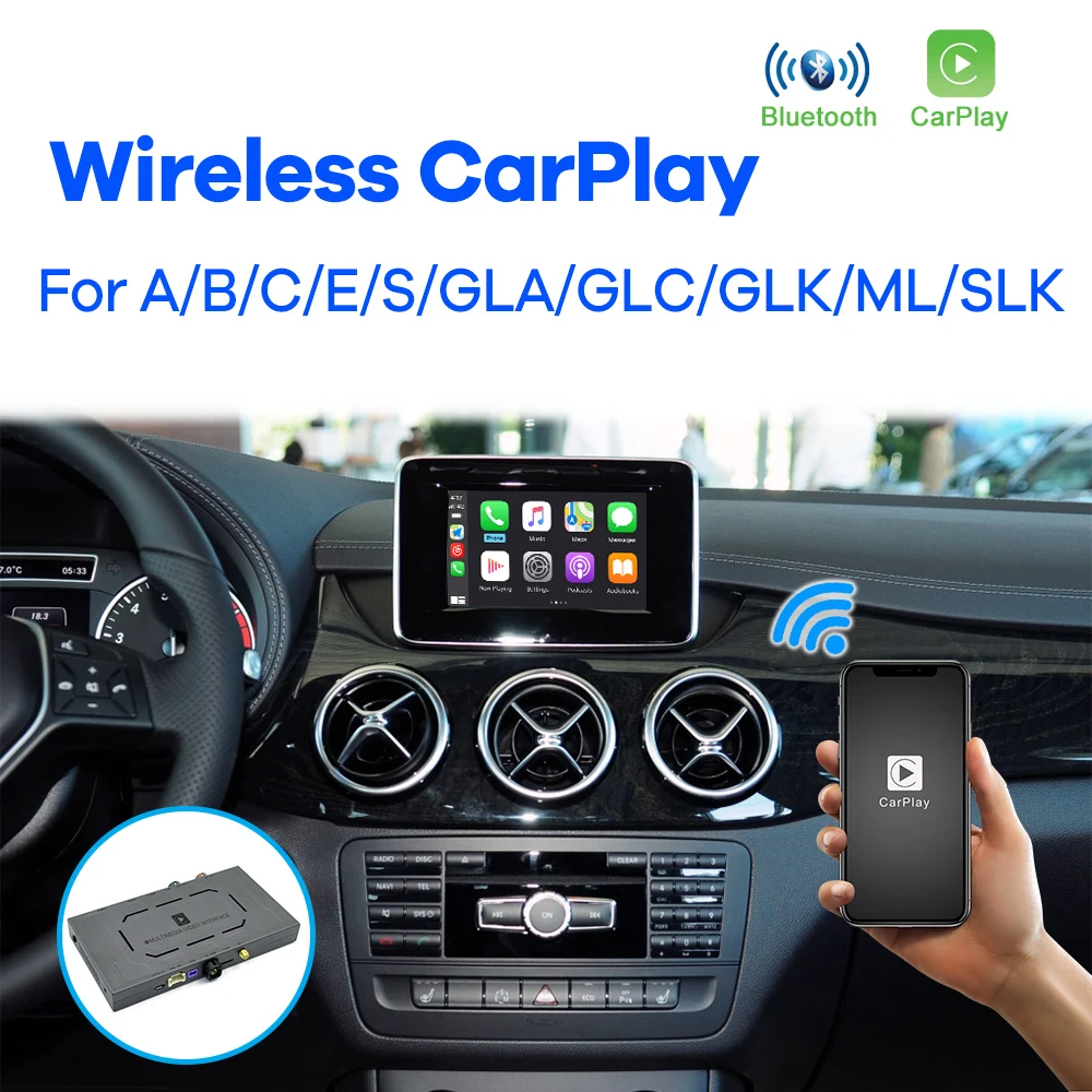 

Wireless Apple CarPlay for Mercedes Benz A B C S GLK GLA ML SLK Class 2007-2017 NTG4.0 NTG4.5 NTG5 Android Auto Module Video