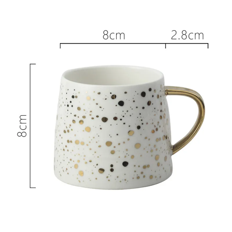 European Ceramic Coffee Mug Milk Cup Drinkware Starry Sky Pattern Teacup Simple Creative Office Water Cup with Gold Handle
European Ceramic Coffee Mug Milk Cup Drinkware Starry Sky Pattern Teacup Simple Creative Office Water Cup with Gold Handle