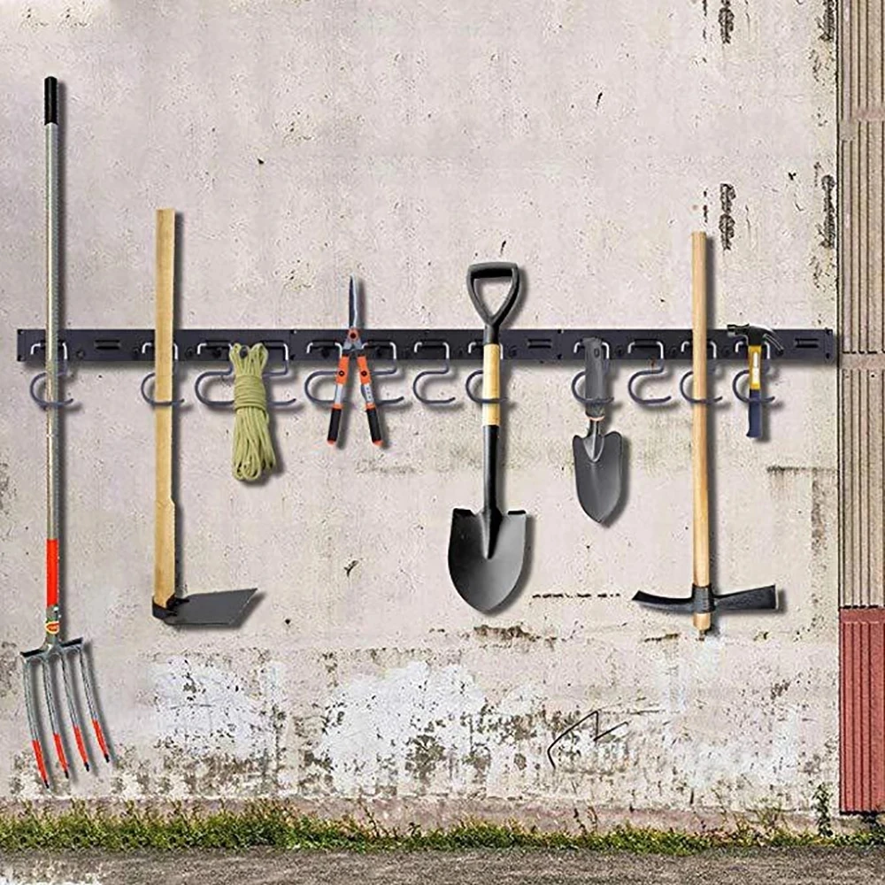 48 Inch Adjustable Tool Storage System 12 Hooks Wall Holder Garage Storage Garden Tool Organizer
48 Inch Adjustable Tool Storage System 12 Hooks Wall Holder Garage Storage Garden Tool Organizer