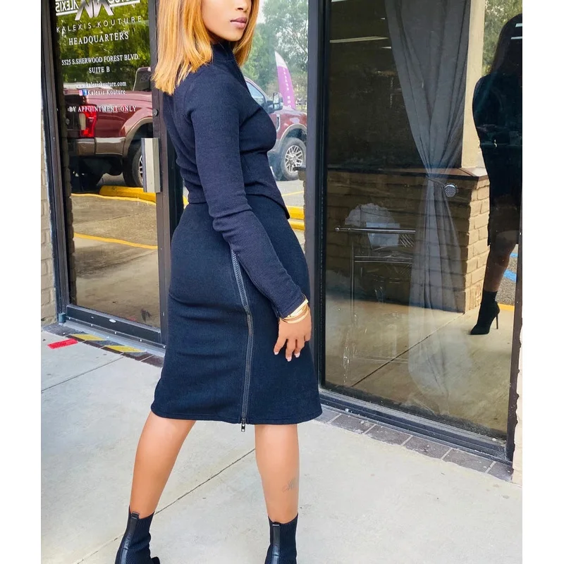 Autumn Winter White Two Pieces Set Long Sleeve Zipper Crop Top And Skirt Solid Women Set Dress 2 Piece Set Women Outfit 
Autumn Winter White Two Pieces Set Long Sleeve Zipper Crop Top And Skirt Solid Women Set Dress 2 Piece Set Women Outfit