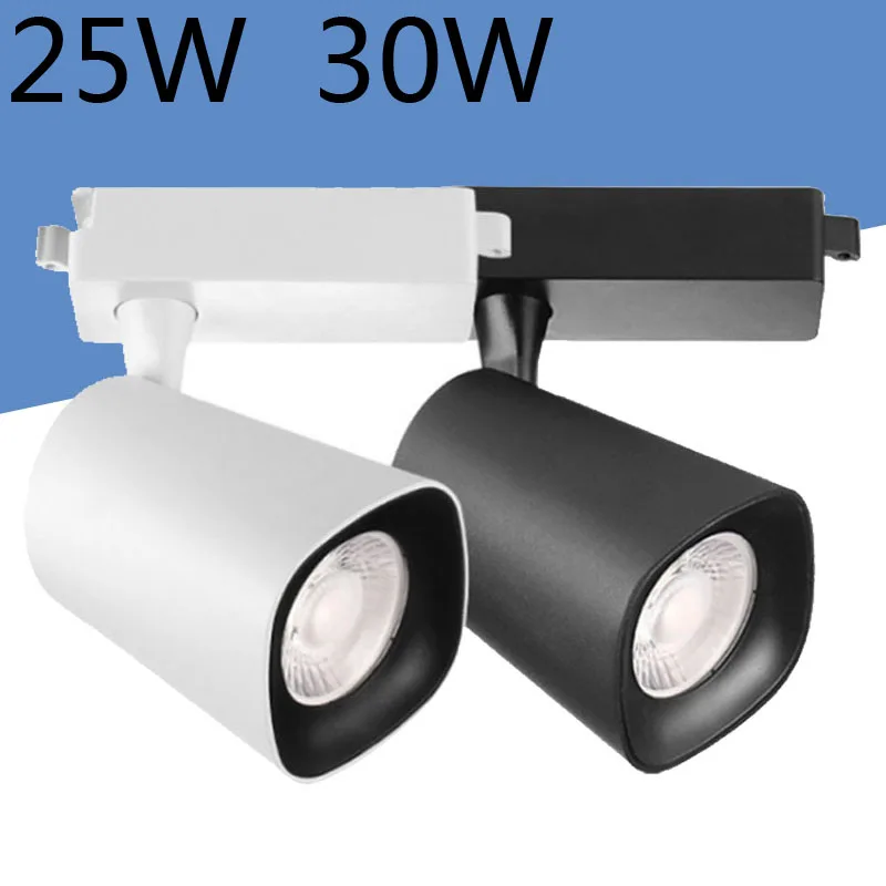 25 Вт 30 светодиодный Трек Светильник черного и белого цвета AC85 265V COB 110lm/W CRI>95